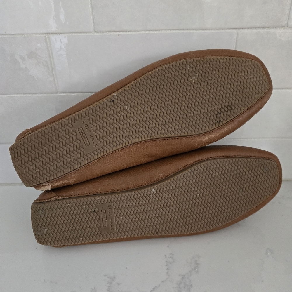 Cole Haan Tully Driver Women's Leather Flat Loafers Brown Tan Horsebit Size 8 - Picture 7 of 9